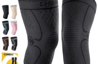 CAMBIVO 2 Pezzi Ginocchiera Ortopedica di Compressione, Tutore Ginocchio Antiscivolo, Ginocchiere Palestra Elastica per Legamenti, Menisco, Sport, Corsa, Gym