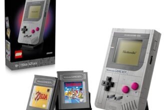 LEGO Super Mario Game Boy – Regalo Festa del Papà – Modello da Esposizione Nintendo con 2 Cartucce con Schermi Lenticolari Incluso Zelda e Stand – Pensiero Retrò per Adulti Fan dei Videogiochi – 72046