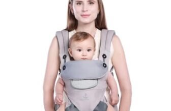 Trasportino Ergonomico All-Season LUFFCABO, Portabebè, Marsupio Neonato 0-36 Mesi, Marsupio Ergonomico Neonato, Marsupio Bambino, Marsupio Porta Bambino 3-15kg (Grigio nebbioso)