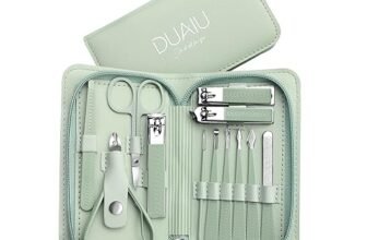Set Manicure DUAIU 12 Pezzi Tagliaunghie Professionale Kit Manicure Set Manicure in Acciaio Inox Manicure Set Donne e Uomini Kit per La Cura Delle Unghie con Borsa da Viaggio
