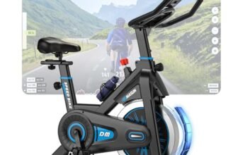 DMASUN Cyclette da Casa con Resistenza Regolabile, cyclette professionale da Appartamento Silenziosa con Schermo LCD Migliorata, Sedile Comodo e Grande, App compatibile, Capacità Massima 180KG