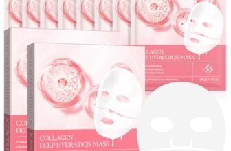 Bio Collagen Real Deep Mask, Maschera Collagene Viso, Maschere Viso Idratante, Collagen Mask Overnight, Affinamento dei Pori, Trattamento Delle Rughe (8 PCS)