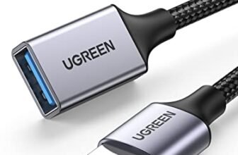 UGREEN Cavo Prolunga USB 3.0 Nylon Maschio A Femmina A Alluminio 5Gbps per Computer, Disco Rigido Esterno, Stampante, Mouse, Tastiera, Hub, Pendrive (0.5M)