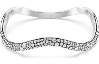 Swarovski Bracciale rigido Sublima, Taglio Round, Bianco, Placcato rodio