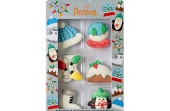 Decora, 0500443, Confezione da 6 Decorazioni White Christmas, In Zucchero