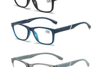 MMOWW Occhiali da Lettura Uomo Donna Confezione da 3 – Occhiali Ultraleggeri con Cerniere a Molla (Nero + Blu + Grigio, +1.0)