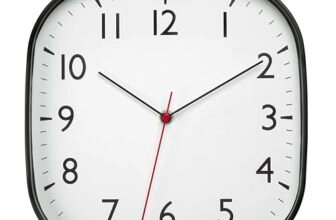 TFA Dostmann Orologio da parete moderno grande al quarzo senza ticchettio, 60.3076, analogico, 28 cm, movimento sweep, per soggiorno, ufficio o cucina, per la casa, di facile lettura, nero