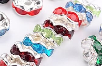 Perlin 50 perline di cristallo con strass assortiti, 8 mm, perline intermedie, perline di cristallo, colore misto, perline di strass, strass