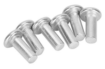 Rivetti in alluminio a testa piatta solidi M4 12mm 100 pezzi per carpenteria costruzione mobili fissaggio