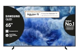 Samsung QLED 4K Vision AI Smart TV 65” QE65Q8FAAUXZT, Q8F, Q4 AI Processor, 4K Upscaling, OTS Lite, Air Slim Design, 100% di Volume Colore con Quantum Dot, PACCHETTO INTRATTENIMENTO, 2025