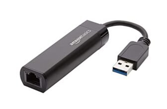 Amazon Basics Adattatore internet Ethernet, USB 3.0 a 10/100/1000 Gigabit, Nero