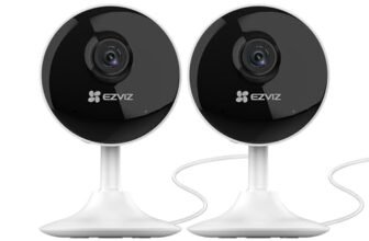 EZVIZ C1C Telecamera da Interno Wifi IP Camera 1080p Grandangolare visione notturna avviso movimento audio ad due vie grandangolare app mobile compatibile con Alexa confezione formato famiglia da 2