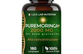 Moringa Oleifera Pura 2000mg 180 Compresse – Fonte Naturale di Vitamine, Minerali e Antiossidanti, Supporta le Naturali Difese dell’Organismo