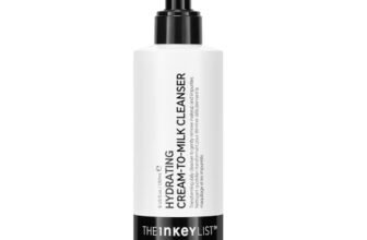 Detergente idratante da crema a latte The INKEY List 180 ml, 5% di latte di riso e acido ialuronico, formula detergente delicata, non strizza, non secca, non irrita, scioglie il trucco, vegani