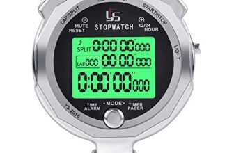 Cronometro,LAOPAO 100 Memoria 1/1000 Secondi Precision con Funzione Luce e Muto Cronografo Timer per Palestra Pallacanestro Calcio Baseball Sport Outdoor