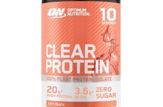 Optimum Nutrition Clear Protein 100% Proteine Vegetali Isolate in Polvere, Gusto Pesca Succosa, 280g, 10 Porzioni
