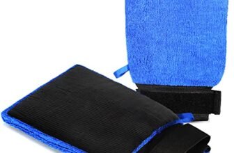 2PCS Guanto di Argilla, Pulizia Dell’auto Panno in Microfibra Grana Fine, Valida Alternativa Alla Barra di Argilla, Per L’attrezzo Per Bastoncini di Argilla Per Lucidare La Vernice Dell’auto (Blu)