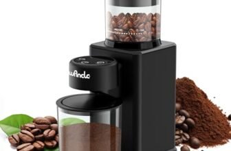 Macinacaffè Elettrico con cono Wancle Touch Edition, Conico Elettrico, 25 Livelli, Timer Preciso, Antistatico, Compatto con Soffiatore, Motore 200W