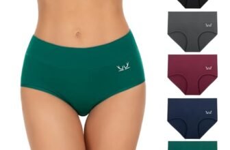 TANSTC Mutande Donna Cotone Culotte Vita Alta Slip Mutantina Pacco da 5, Comode Slip Traspirante Elasticizzato Sexy Intimo di Base Pacco, Colorato, M