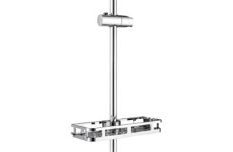 Auralum Asta Doccia 70cm con Mensola Doccia XXL, Saliscendi Doccia Acciaio Inox Adattarsi ai Fori Esistenti, Set Doccia Regolabile con Supporto Soffione Doccia, Colonna Doccia senza Miscelatore Cromo