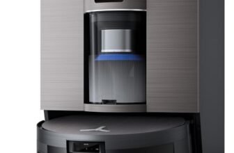 ECOVACS X11 OMNICYCLONE Robot Aspirapolvere Lavapavimenti, BLAST e 19.500 Pa, Boost di Potenza Ultrarapido, OZMO ROLLER 2.0, Altezza Massima di Salita di 4 cm, Rullo Esteso, Svuotamento Automatico