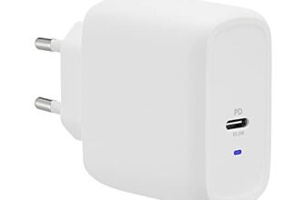 Amazon Basics Caricabatterie USB-C da parete a 1 porta da 65 W, GaN, per laptop, tablet e telefoni cellulari con alimentazione, bianco (senza tecnologia PPS), 5,61 x 2,87 x 5 cm