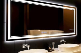 baklon Specchio Bagno con Luce 150 x 90 cm, Interruttore Tattile, Funzione Anti-Condensa, 3 Temperature di Luce Dimmerabili, IP65, Vetro Temperato HD Anti-Esplosione, Doppio Anello Luminoso