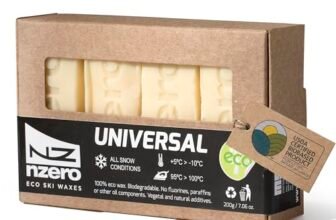 NZERO – Barrette di sciolina biologica universale per sci e snowboard, confezione da 4 x 50 g, cera ecologica naturale per tutti i tipi di neve, modello bianco da 5 °C a -10 °C