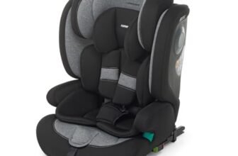 Foppapedretti Seggiolino Auto Tender I-Size da 76 e 150 cm di altezza, Test di impatto laterale Safe Body Protection, Doppia Omologazione (con e senza Isofix), Protezione Comfort Kid Pad, Carbon