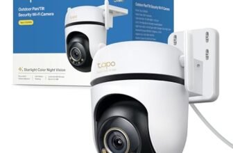 Tapo C530WS Telecamera Wi-Fi Esterno 3K 5MP, 360° Visuale, Visione Notturna a Colori Starlight, Rilevamento AI, IP66, Wi-Fi o Ethernet, Allarme Sonoro e Luminoso, Supporta MicroSD fino a 512 GB
