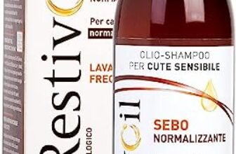Restivoil Fisiologico Sebonormalizzante Olio-Shampoo per Cute Sensibile e per Capelli Normali e Grassi Senza Agenti Schiumogeni e Aggressivi, 250ml