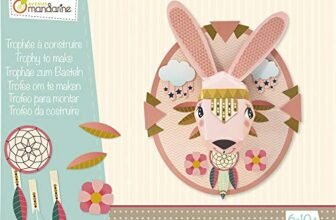 Avenue Mandarine KC037C – Une boite créative Trophée à construire comprenant 6 planches pré-imprimées à assembler – Trophée Lapin 18x26x7cm (notice incluse)