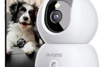 blurams Telecamere Wifi Interne 2K,Videocamera Sorveglianza Interno Wifi,Telecamere per Cani/Casa/Bambini,Visione Notturna a Colori,One-Touch Call,Allarme,Rotazione a 360° (2.4GHz Wi-Fi)