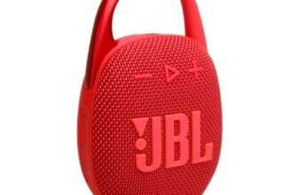 JBL Clip 5 Speaker Bluetooth Portatile, Altoparlante Wireless Compatto, Moschettone Integrato, Waterproof e Resistente alla Polvere IP67, fino a 12 h di Autonomia, App JBL Portable, Rosso