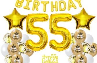 Palloncini 55 anni compleanno decorazione oro 55 compleanno Donna decorazione oro 55 palloncino Uomo Donna decorazione 55 anni palloncino oro 55 anni palloncini oro 55 decorazioni feste