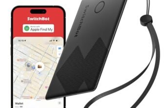 SwitchBot Wallet Finder Card, Smart AirTag compatibile con Apple Find My (Solo iOS), Bluetooth Tracker per chiavi, telefoni, bagagli, fino a 3 anni di batteria (non ricaricabile), IP67 Resistente