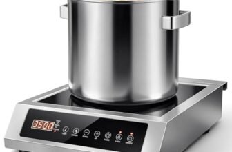 KICHPOWER Piastra a Induzione 3500W Monofuoco, Piano Cottura, per Uso Intensivo Domestico e Professionale, 10 Livelli di Potenza/Temperatura, Timer 4 Ore, Controllo Tattile