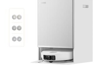 DREAME Matrix10 Ultra Robot Aspirapolvere e Lavapavimenti, Superamento Ostacoli 8 cm, Aspirazione 30.000Pa, Auto-svuot/Riemp, Autopulizia Moci, 0 Grovigli, Rileva 240+ Ostacoli, Controllo Vocale