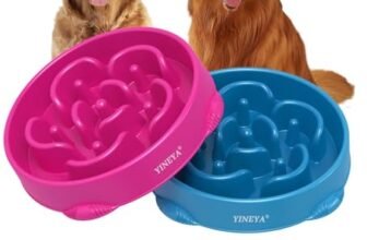YINEYA 4 Cups Ciotola anti Ingozzamento, Ciotole per Cani anti Ingozzamento, Alimentazione Lenta Anti-Voracità – Ciotola cane anti Ingozzamento Labirinto (2 Pezzi)