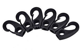 Dilwe 6 pz Kayak Ancoraggio,Multi Purpose Durevole Ad Alta Resistenza Clip Nylon Nero Gancio di Ancoraggio per Kayak Canoa Bungee