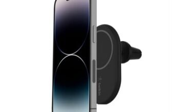 Belkin BoostCharge Supporto da auto Magnetico per Telefono, Caricatore Wireless Compatibile con MagSafe, Caricabatterie auto per iPhone 17, Air, Pixelsnap, iPhone 16, 15, 14 (cavo e inclusi)