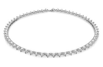 Swarovski Collana Ortyx, Taglio triangle, Bianco, Placcato rodio