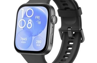 HUAWEI WATCH FIT 3, Display AMOLED da 1.82″, Design ultra-sottile, Monitoraggio completo del fitness, Monitoraggio salute 24h, Compatibilità con iOS e Android, Chiamate Bluetooth, Nero