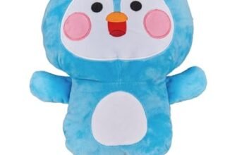 Cartomania Borsa acqua calda plushy feel at home, Tema pinguino, Azzurro, Morbido cuscino plushy integrato, Portatile, Per bambini e adulti, Idea regalo