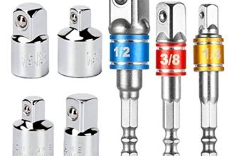 Newder Set 7 Pezzi Adattatore Esagonale 1/4″ 3/8″ 1/2″ + Adattatore Chiave a Bussola 1/4 3/8 1/2 Acciaio di Alta Qualità per Trapano Avvitatore