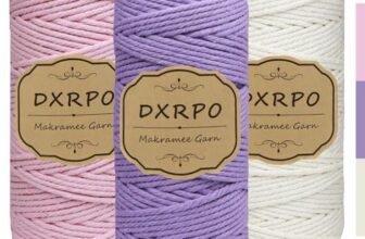 DXRPO Macrame Corda 3 mm x 100 m x 3, Macramè Filo Cotone per Fai Da Te, Piante Sospese, Natale, Decorazione Boho (Naturale, Rosa, Viola)