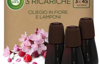 Air Wick Ricarica per Diffusore di Oli Essenziali Armonia Istantanea, 3 Ricariche, Fragranza Ciliegio in Fiore e Lamponi, 3x20ml