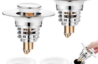 Diboniur 2 Pezzi Tappo Lavandino Bagno, Tappo bidet migliorato, Cestello filtro estraibile, tappo lavandino cucina universale per vasca da bagno, cucina, lavabo (apertura foro di scarico 32-41 mm)