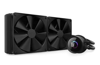 NZXT Kraken 280 – RL-KN280-B1 – Raffreddamento a liquido CPU AIO 280 mm – Display LCD quadrato da 1,54″ personalizzabile – 2 ventole F140P – Nero
