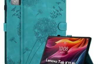 Rostsant Custodia per Lenovo Tab M11 Plus/Tab K11 Plus Cover Nuova in pelle PU ripiegabile da Custodia in pelle con stampa dente di leone per Lenovo Tab M11 Plus/Tab K11 Plus 11.45 Pollici Blu